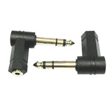 Maxbell 2Pieces 3.5mm Stereo Female to 6.35mm 1/4" Male Right Angle Audio Adapter - Aladdin Shoppers