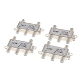 Maxbell 4Pieces 4 Way Coax Coaxial Cable TV Splitter for Video VCR RF Antenna