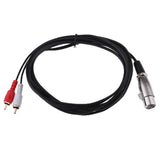 Maxbell Stereo Audio Cable Wire Cord 3 Pin 1 XLR Female Plug to 2 RCA Male Splitter