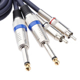 Maxbell Audio Cable Dual 1/4'' 6.35mm To Dual RCA Phono For Mixer Amplifier 1m - Aladdin Shoppers
