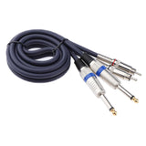 Maxbell Audio Cable Dual 1/4'' 6.35mm To Dual RCA Phono For Mixer Amplifier 1m - Aladdin Shoppers