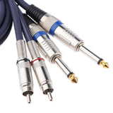 Maxbell Audio Cable Dual 1/4" 6.35mm To Dual RCA Phono For Mixer Amplifier 1.5m - Aladdin Shoppers