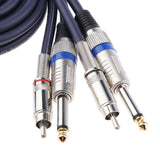 Maxbell Audio Cable Dual 1/4'' 6.35mm To Dual RCA Phono For Mixer Amplifier 2m - Aladdin Shoppers