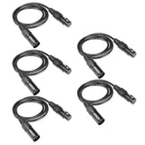 Maxbell 5 Pieces XLR Male To Female Microphone Cable - Aladdin Shoppers