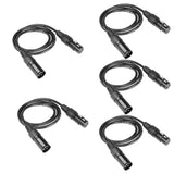 Maxbell 5 Pieces XLR Male To Female Microphone Cable - Aladdin Shoppers