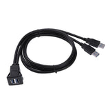 10pcs USB3.0 Male to Female Car Auto Dashboard Flush Mount Adapter Cable