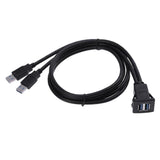 10pcs USB3.0 Male to Female Car Auto Dashboard Flush Mount Adapter Cable
