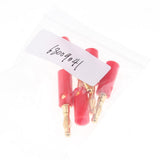 Maxbell 2x5Pcs 4mm Gold Plated Speaker Wire Banana Plug Test Audio Connector  red