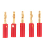 Maxbell 5Pcs/Pack Gold Plated Stereo Speaker Cable Banana Plug Connectors, (Open Screw Type), Red - Aladdin Shoppers