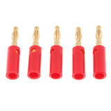 Maxbell 5Pcs/Pack Gold Plated Stereo Speaker Cable Banana Plug Connectors, (Open Screw Type), Red - Aladdin Shoppers