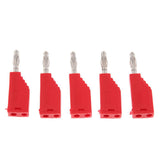 Maxbell 5Pieces 4mm Banana Plug For Test Probes Instrument Meter Connector Red - Aladdin Shoppers