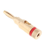 Maxbell 5Pcs/Pack 4mm Gold Plated Stereo Speaker Cable Banana Plug Connectors, (Open Screw Type), Red - Aladdin Shoppers