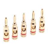Maxbell 5Pcs/Pack 4mm Gold Plated Stereo Speaker Cable Banana Plug Connectors, (Open Screw Type), Red - Aladdin Shoppers
