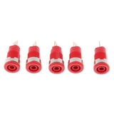 Maxbell 5pcs 4mm Banana Jack Panel Mount Binding Post Socket Terminal Connector 1000V 32A, Red - Aladdin Shoppers