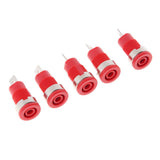 Maxbell 5pcs 4mm Banana Jack Panel Mount Binding Post Socket Terminal Connector 1000V 32A, Red - Aladdin Shoppers