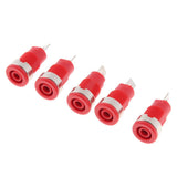 Maxbell 5pcs 4mm Banana Jack Panel Mount Binding Post Socket Terminal Connector 1000V 32A, Red - Aladdin Shoppers