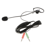 Maxbell Dual 3.5mm Plug Monaural Earhook Hanging Headset, Hands-Free Call Center Headphone with Noise Canceling Mic - Aladdin Shoppers