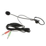 Maxbell Dual 3.5mm Plug Monaural Earhook Hanging Headset, Hands-Free Call Center Headphone with Noise Canceling Mic - Aladdin Shoppers