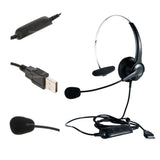 Maxbell USB Headset Call Center Noise Cancelling Corded Monaural Headset Headphone with Mic Microphone Volume Control and Mute Switch For Chat Webinar - Aladdin Shoppers