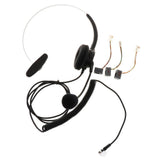 Maxbell Professional Telephone Headset Clear Voice Noise Cancellation Customer Service Wired Head-Mounted Headphone RJ9 Earphone Jack for Call Center - Black - Aladdin Shoppers