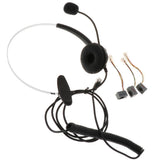 Maxbell Professional Telephone Headset Clear Voice Noise Cancellation Customer Service Wired Head-Mounted Headphone RJ9 Earphone Jack for Call Center - Black - Aladdin Shoppers