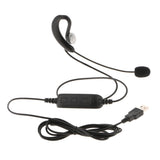 Maxbell Professional Telephone Headset Clear Voice Noise Cancellation Customer Service Wired Ear Hook Headphone USB Earphone Jack for Call Center - Aladdin Shoppers