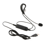 Maxbell Professional Telephone Headset Clear Voice Noise Cancellation Customer Service Wired Ear Hook Headphone USB Earphone Jack for Call Center - Aladdin Shoppers