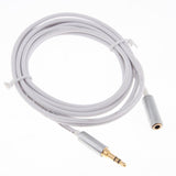 3.5mm Extension Audio Male To Female Headphone Cable White 2meter - Aladdin Shoppers