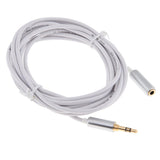 3.5mm Extension Audio Male To Female Headphone Cable White 3meter - Aladdin Shoppers