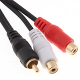 RCA Male to 2 RCA Female Y Splitter Adapter Cable Converter Audio Cord 1.8m - Aladdin Shoppers