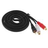 RCA Male to 2 RCA Female Y Splitter Adapter Cable Converter Audio Cord 1.8m - Aladdin Shoppers