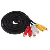 1.8m/5.91ft RCA Extension Cable, Gold-plated 3 RCA Male To 3 RCA Female Audio Video Extension Cable Cord - Aladdin Shoppers
