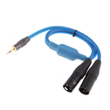 1/8 Inch to Dual XLR Stereo Splitter Y Audio Cable (1.6FT) - Male 3.5mm Phono Mono to XLR Male Connector Wire Cord Plug Jack - Aladdin Shoppers