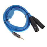 1/8 Inch to Dual XLR Stereo Splitter Y Audio Cable (6.6FT) - Male 3.5mm Phono Mono to XLR Male Connector Wire Cord Plug Jack - Aladdin Shoppers