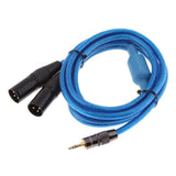 1/8 Inch to Dual XLR Stereo Splitter Y Audio Cable (6.6FT) - Male 3.5mm Phono Mono to XLR Male Connector Wire Cord Plug Jack - Aladdin Shoppers