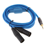 1/8 Inch to Dual XLR Stereo Splitter Y Audio Cable (6.6FT) - Male 3.5mm Phono Mono to XLR Male Connector Wire Cord Plug Jack - Aladdin Shoppers