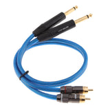 Dual 1/4 Inch to Dual RCA Stereo Audio Cable (1.6FT) - Male 6.35mm Phono Mono to RCA Male Connector Wire Cord Plug Jack - Aladdin Shoppers