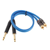 Dual 1/4 Inch to Dual RCA Stereo Audio Cable (1.6FT) - Male 6.35mm Phono Mono to RCA Male Connector Wire Cord Plug Jack - Aladdin Shoppers