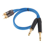 Dual 1/4 Inch to Dual RCA Stereo Audio Cable (1.6FT) - Male 6.35mm Phono Mono to RCA Male Connector Wire Cord Plug Jack - Aladdin Shoppers