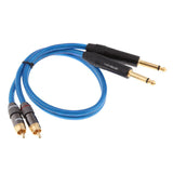 Dual 1/4 Inch to Dual RCA Stereo Audio Cable (1.6FT) - Male 6.35mm Phono Mono to RCA Male Connector Wire Cord Plug Jack - Aladdin Shoppers