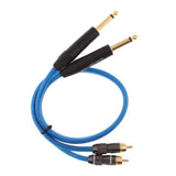 Dual 1/4 Inch to Dual RCA Stereo Audio Cable (1.6FT) - Male 6.35mm Phono Mono to RCA Male Connector Wire Cord Plug Jack - Aladdin Shoppers