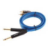 Dual 1/4 Inch to Dual RCA Stereo Audio Cable (3.3FT) - Male 6.35mm Phono Mono to RCA Male Connector Wire Cord Plug Jack - Aladdin Shoppers