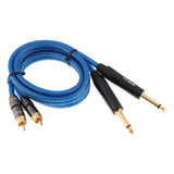 Dual 1/4 Inch to Dual RCA Stereo Audio Cable (3.3FT) - Male 6.35mm Phono Mono to RCA Male Connector Wire Cord Plug Jack - Aladdin Shoppers