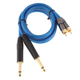 Dual 1/4 Inch to Dual RCA Stereo Audio Cable (3.3FT) - Male 6.35mm Phono Mono to RCA Male Connector Wire Cord Plug Jack - Aladdin Shoppers