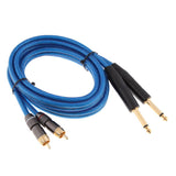 Dual 1/4 Inch to Dual RCA Stereo Audio Cable (4.9FT) - Male 6.35mm Phono Mono to RCA Male Connector Wire Cord Plug Jack - Aladdin Shoppers