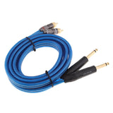 Dual 1/4 Inch to Dual RCA Stereo Audio Cable (6.6FT) - Male 6.35mm Phono Mono to RCA Male Connector Wire Cord Plug Jack - Aladdin Shoppers