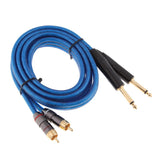 Dual 1/4 Inch to Dual RCA Stereo Audio Cable (6.6FT) - Male 6.35mm Phono Mono to RCA Male Connector Wire Cord Plug Jack - Aladdin Shoppers