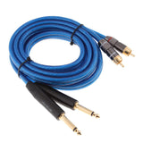 Dual 1/4 Inch to Dual RCA Stereo Audio Cable (6.6FT) - Male 6.35mm Phono Mono to RCA Male Connector Wire Cord Plug Jack - Aladdin Shoppers