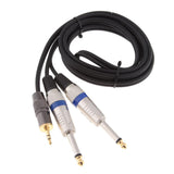 5ft(1.5m) 3.5mm 1/8 Inch TRS Stereo to Dual 6.35mm 1/4 inch TS Mono Y-Splitter Cable 3.5mm Aux Mini Jack Stereo Breakout Cable Path Cords - Aladdin Shoppers