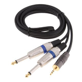 5ft(1.5m) 3.5mm 1/8 Inch TRS Stereo to Dual 6.35mm 1/4 inch TS Mono Y-Splitter Cable 3.5mm Aux Mini Jack Stereo Breakout Cable Path Cords - Aladdin Shoppers